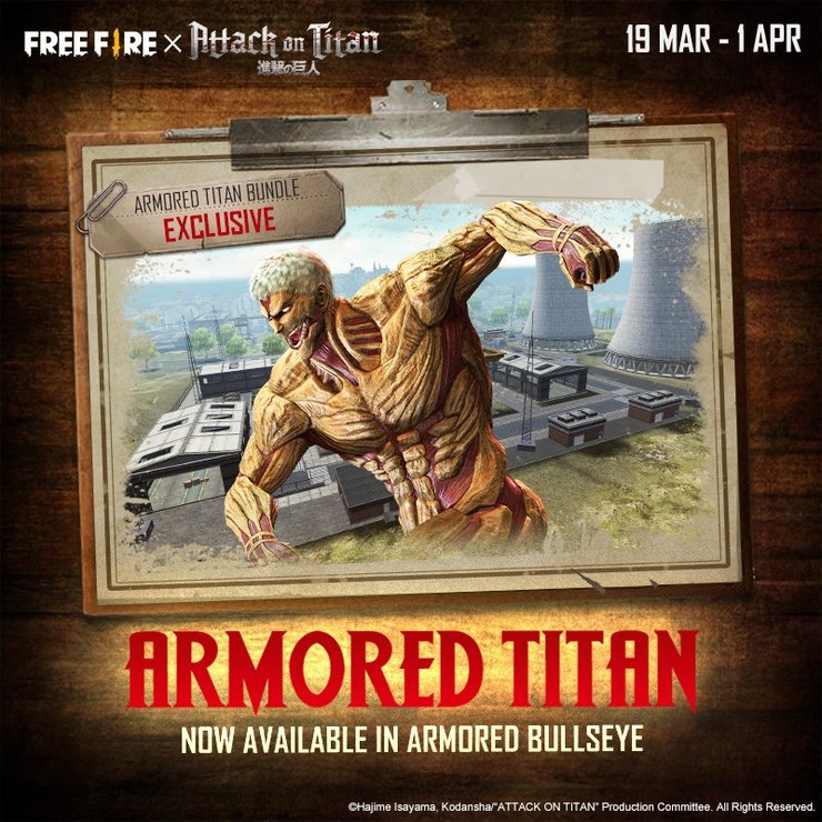 Free Fire Attack On Titans Armored Titan Bundle