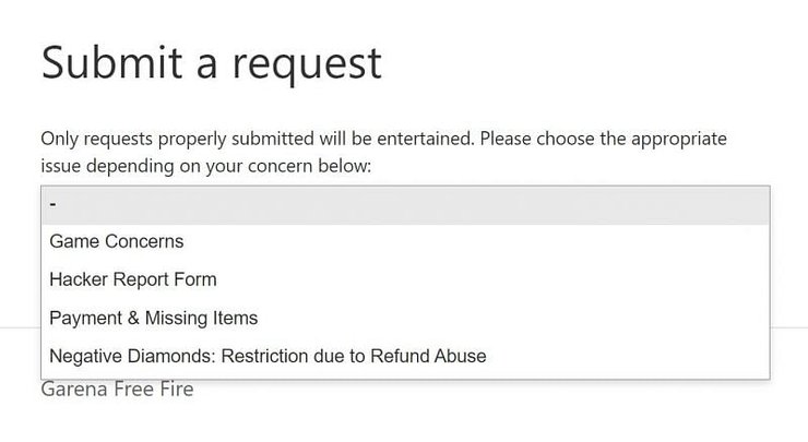 Free Fire Bug Report Request