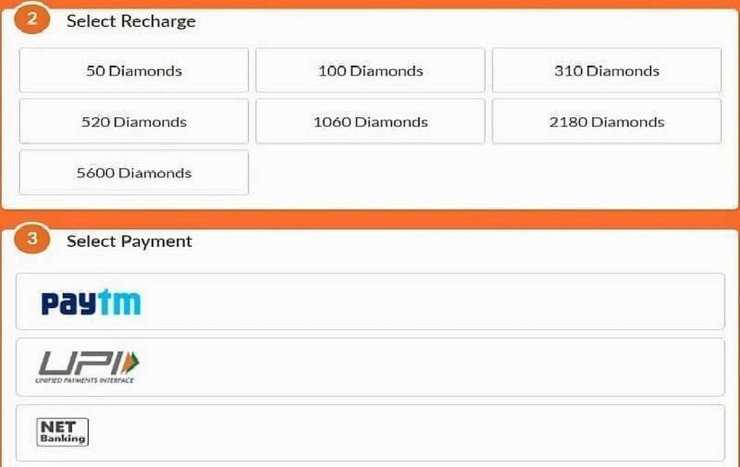 Select The Desired Recharge And Payment