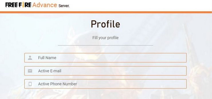 register on Free Fire Advance Server