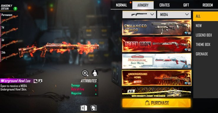 Free Fire All Guns Skins & Top 5 Best Weapon Skins Released In 2021