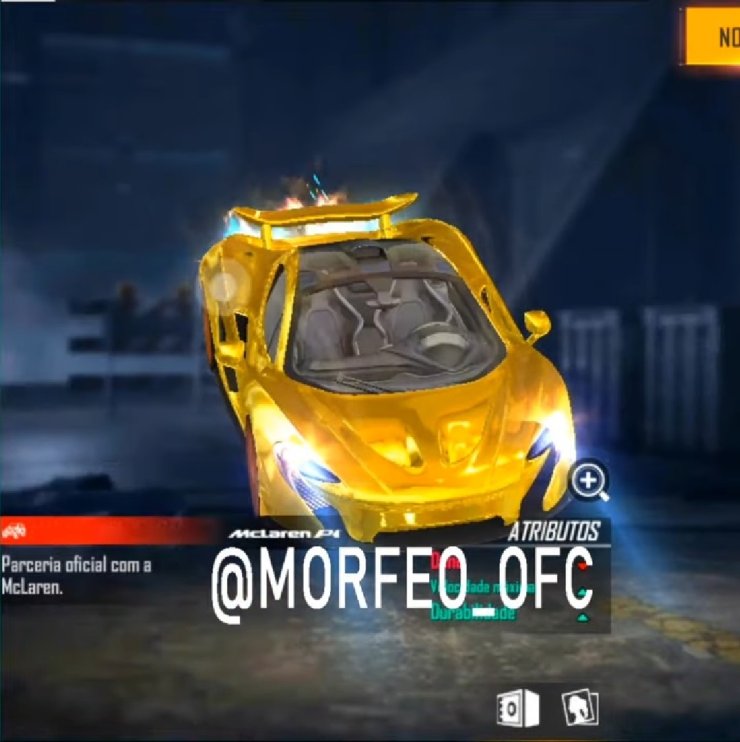 Free Fire X Mclaren Mclaren Car Skin Yellow