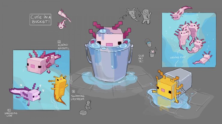 Minecraft Axolotl Konsept Sanatı