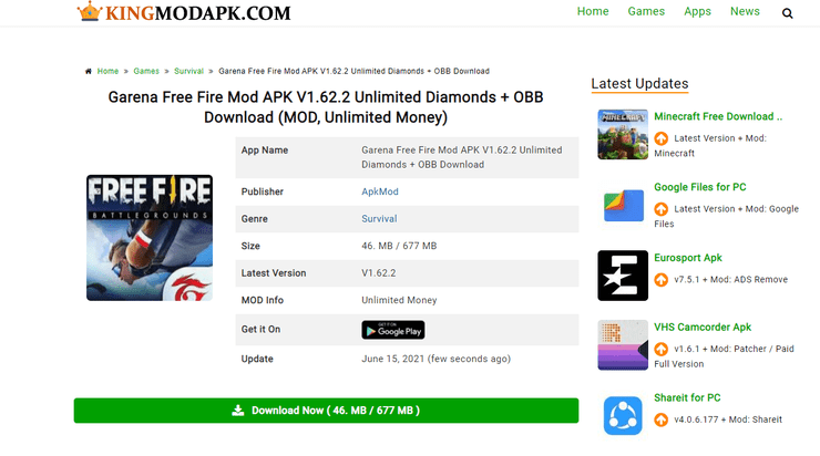 Free Fire Rampage Mod APK Unlimited Diamonds