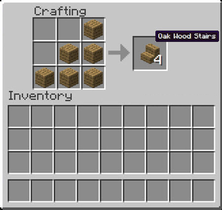 How to make Oak Stairs in Minecraft