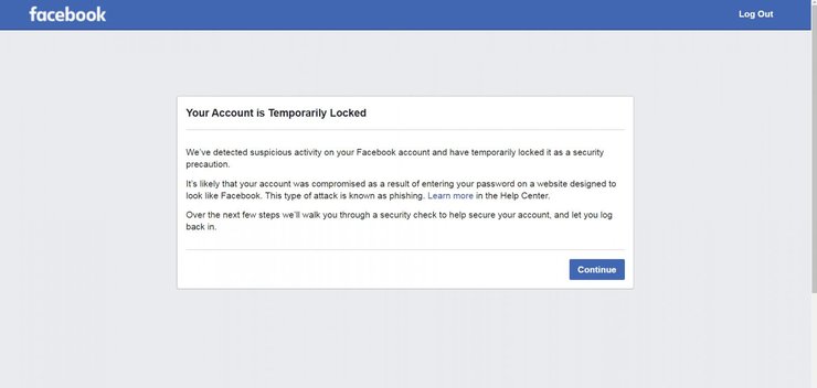 Facebook account disabled/locked