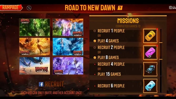 Road To New Dawn Event Free Fire 1
