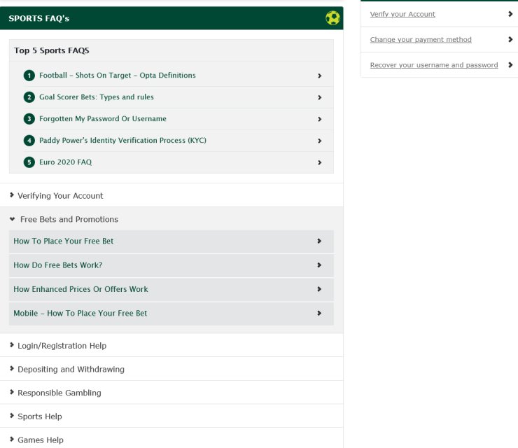 Paddy Power App Faqs