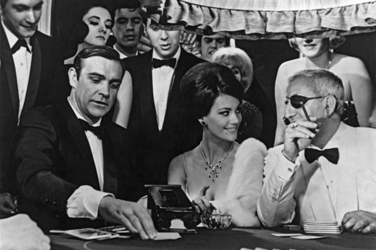 James Bond playing Baccarat