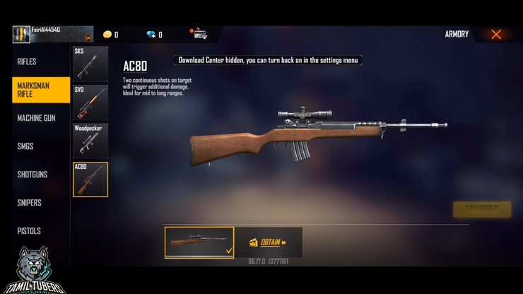 Ac80 Gun Free Fire OB29