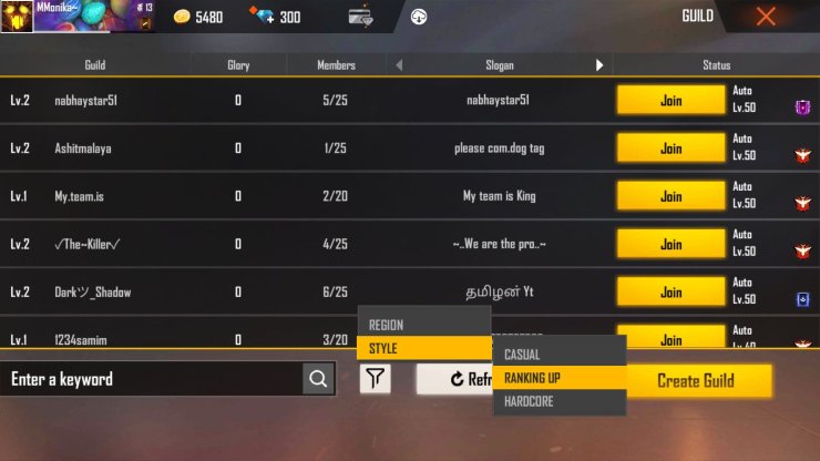 Free Fire Level 4 Guild Id