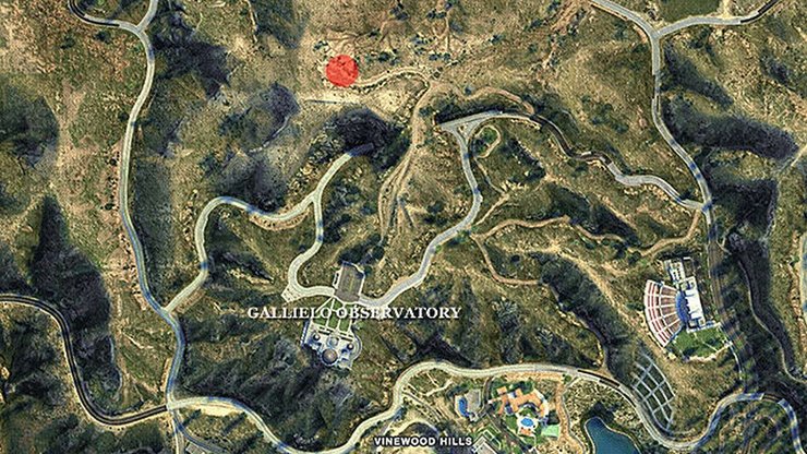 GTA 5 Online Treasure Hunt locations: Vinewood Hills. 