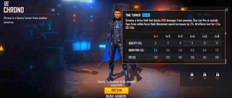 Free Fire Chrono Character Ability Change Ob30 