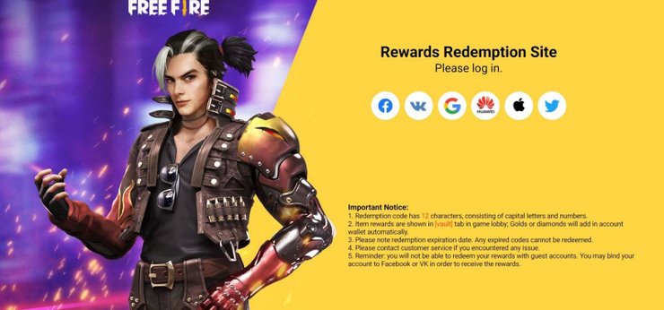 Free Fire Rewards Site