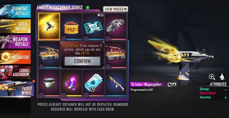 New Faded Wheel Event In Free Fire: Get Amber Megacypher Skins Now! 