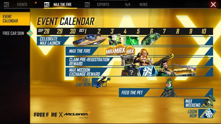 Free Fire Early October Event Calendar