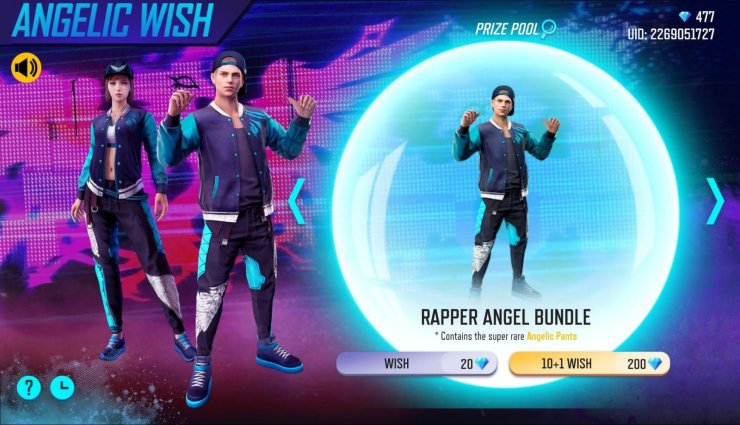 Free Fire rapper angel bundle