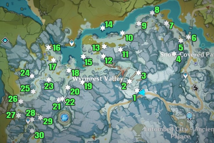 Mystmoon Chest and Moonchase Charm Locations In Path of Austere Frost Genshin Impact