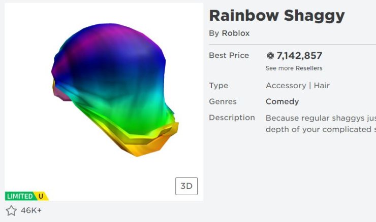 Rainbow Shaggy Hair Roblox