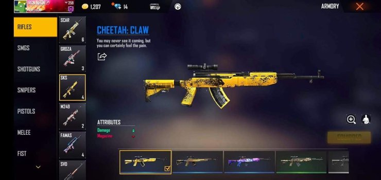 Sks Cheeta Claw Skin