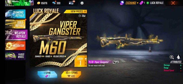 M60 Viper Gangster Weapon Royale 