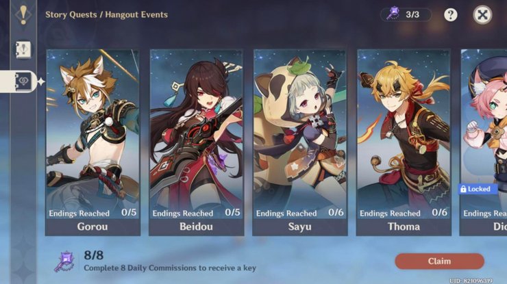 Genshin Impact Hangout Event Rewards And How To Unlock All Endings