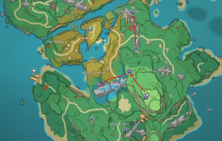 Yoshiori Island Onikabuto locations