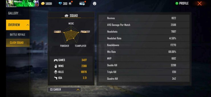 Undergraduate Gamer Free Fire Stats 1