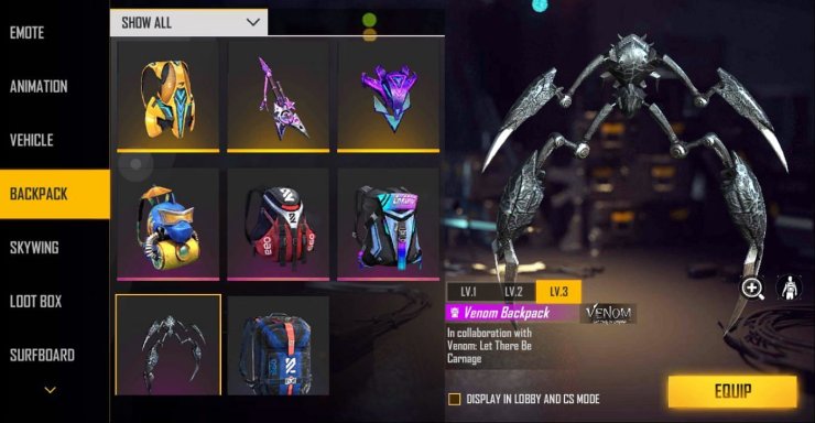 Venom backpack