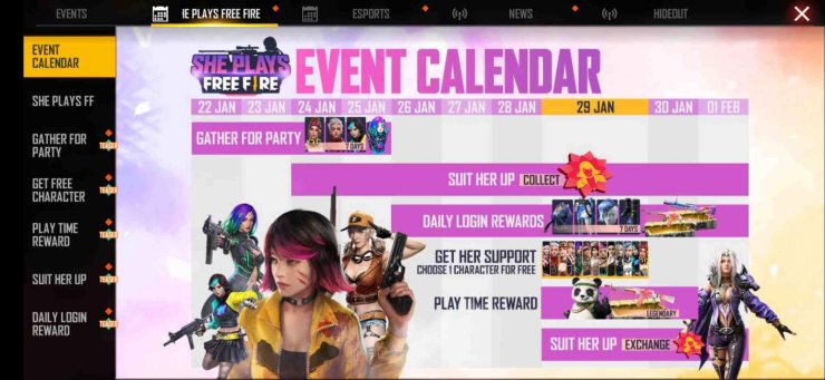 She Plays Calendar Event
