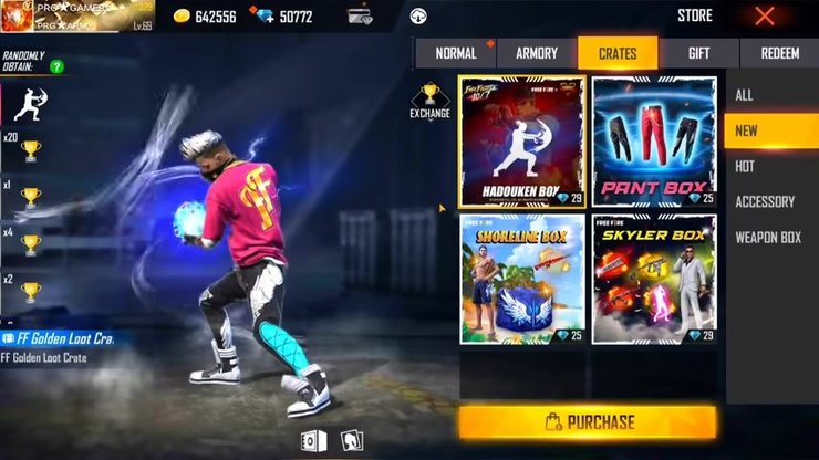 Free Fire Street Fighters Hadouken Emote 