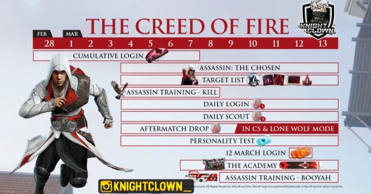 Free fire event calendar