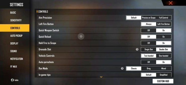 Free Fire Max Custom Hud Settings Scaled
