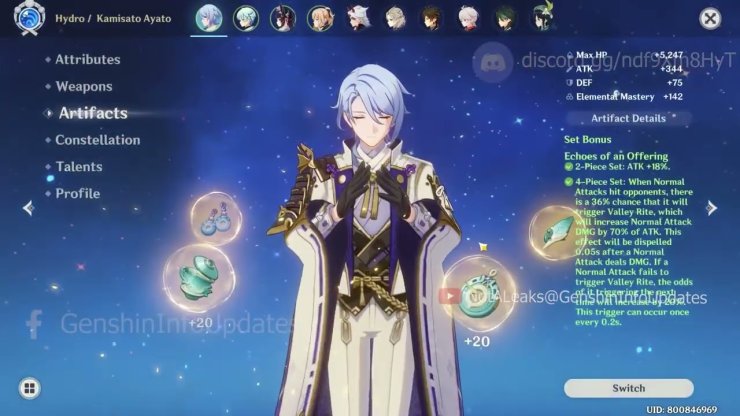 Ayato's artifact set.