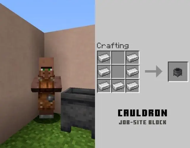 Leatherworker With Cauldron In Minecraft
