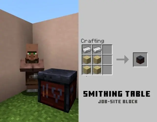 Toolsmith With Smithing Table In Minecraft