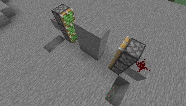 Three Blocks Deep Rows Behind Sticky Pistons