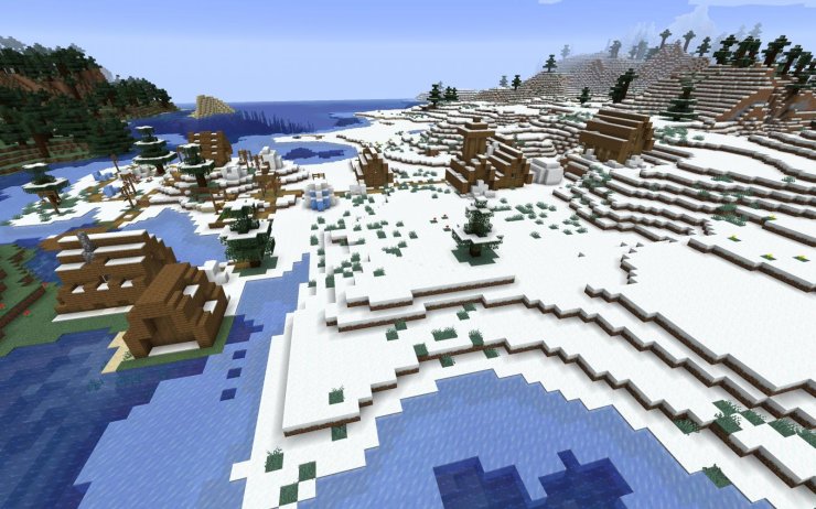 Minecraft Seed Snow Village Java 1 14
