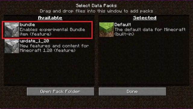 Bundle Data Pack In Minecraft