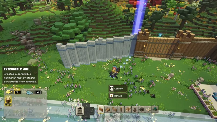 Minecraft Legends Building Wall