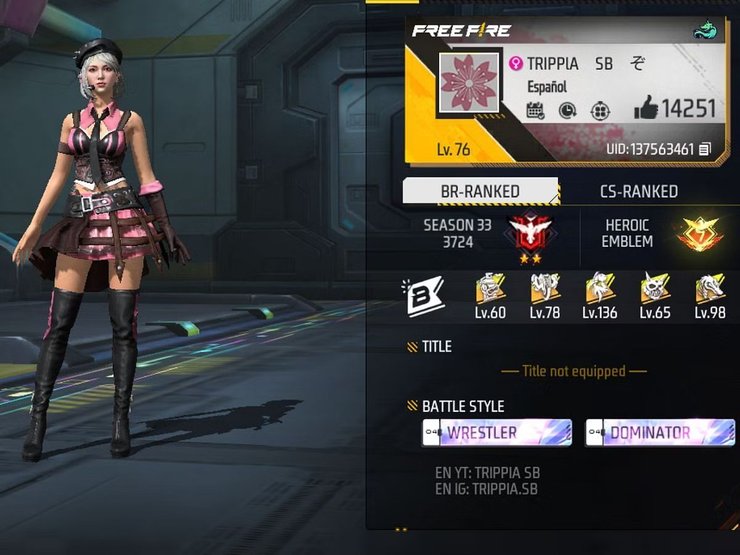 Trippia SB S Free Fire ID Guild Rank Stats And More