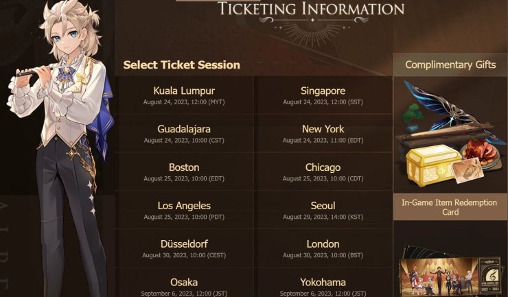 Genshin Ticketing Info