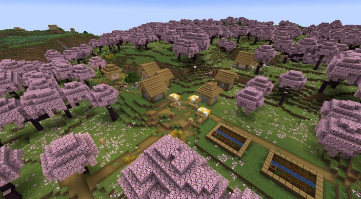 Minecraft Cherry Blossom Village