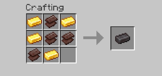 crafting recipe for Netherite ingots