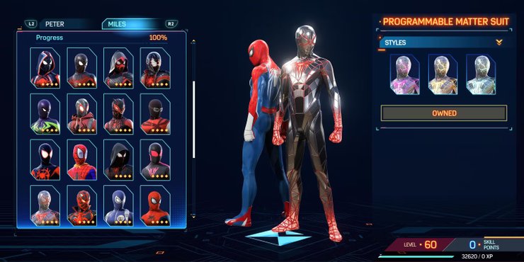 Spider Man 2 Best Miles Suits Programmable Matter