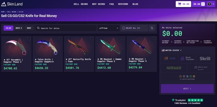 Where to sell your CS:GO/CS2 knife