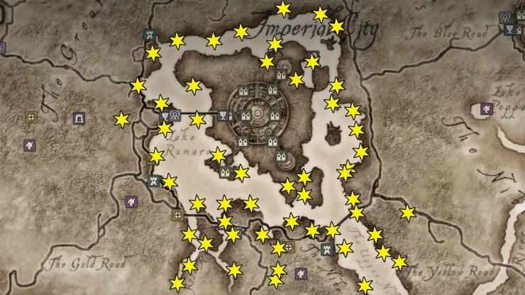 Oblivion Remaster Nirnroot Locations Map Imperial