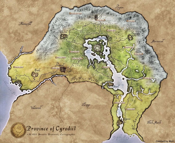 Ob Map Daedric Shrines