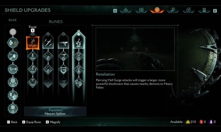Doom The Dark Ages Shield Saw Upgrades Screen