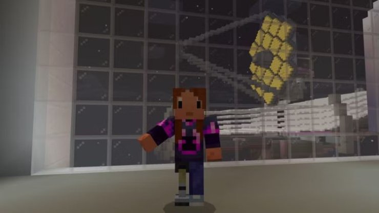 Nasa And Minecraft Dlc Featuring A Player Standing